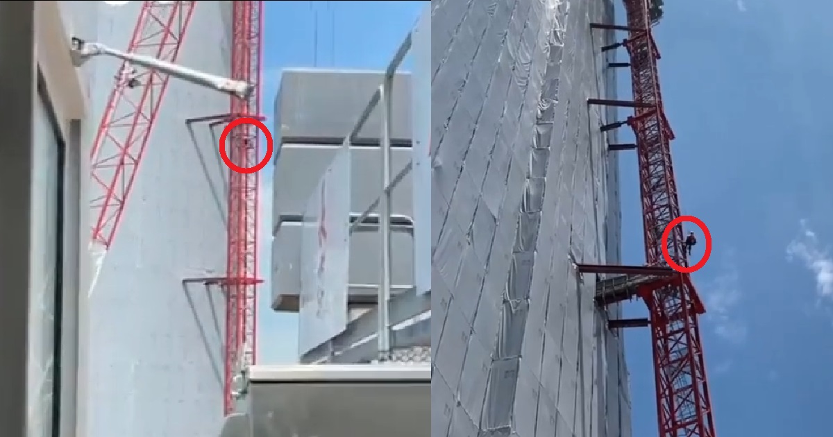 CONSTRUCTION WORKER STUCK ON TOP OF CRANE, RESCUED BY SCDF