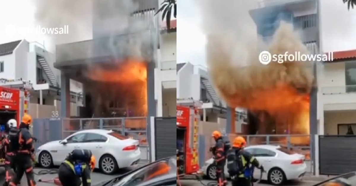 BIG FIRE AT KOVAN, SEMI-DETACHED HOUSE BURN UNTIL CHAOTA