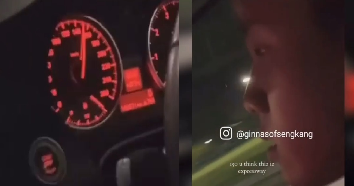 AH BENG CAUGHT ON CAMERA SPEEDING ON THE ROAD, DRIVING AT 150KM/H