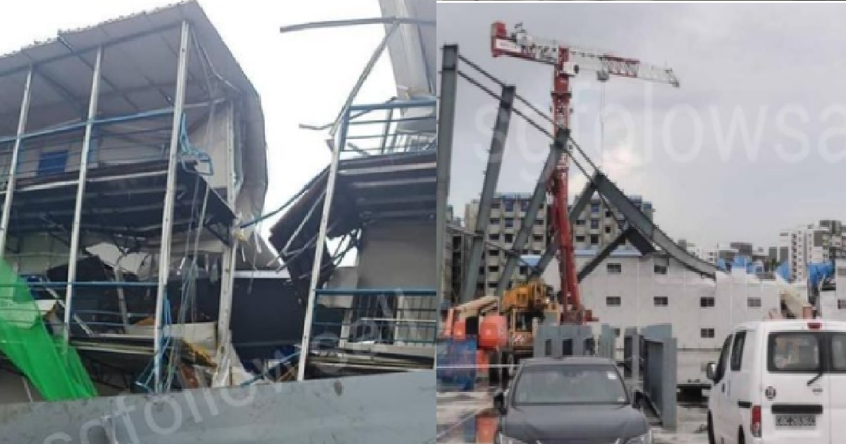 HUGE ACCIDENT AT BUKIT BATOK CONSTRUCTION SITE, DORMITORY CRUSHED