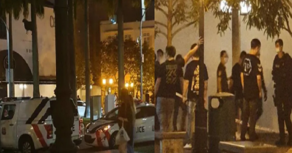 BIG GROUP OF YOUNG PUNKS FIGHTING AT CLARK QUAY, 11 ARRESTED