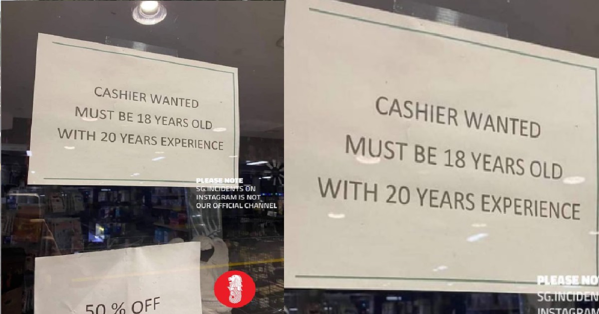 SHOP LOOKING TO HIRE CASHIER, MUST BE 18-YEARS-OLD WITH 20 YEARS EXPERIENCE.