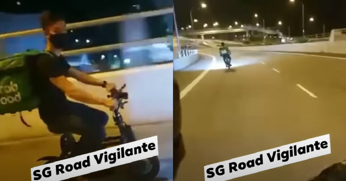 FOOD DELIVERY PMD RIDER TRAVELS OVER 70KM/H AT BUKIT TIMAH FLYOVER