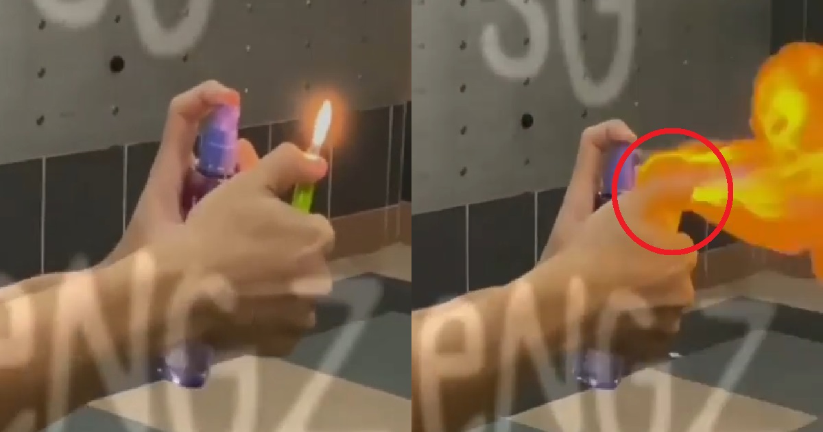 YOUNG PUNK PLAYS WITH FIRE AT VOID DECK, BURNS HIMSELF