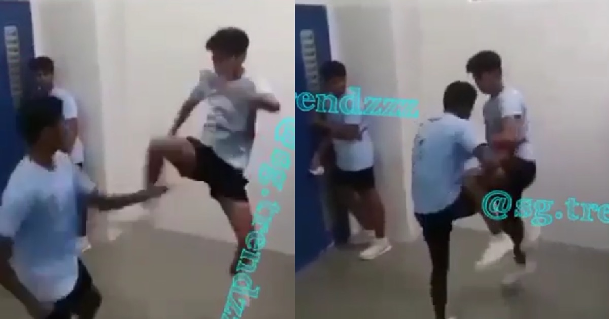 YOUNG PUNKS FIGHT & SHOW OFF THEIR NO SHADOW KICK IN SCHOOL TOILET