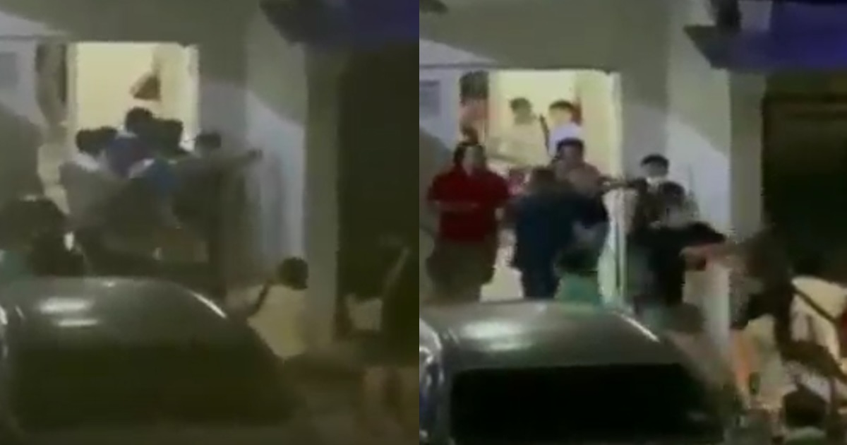 DRUNK UNCLES FIGHT IT OUT BEHIND WOODLANDS COFFEESHOP