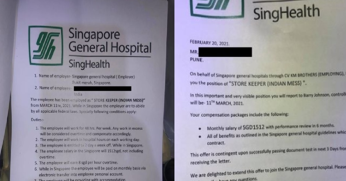 INDIA NATIONALS CIRCULATING FAKE LETTERS OF JOB OFFERS FROM S’PORE GENERAL HOSPITAL