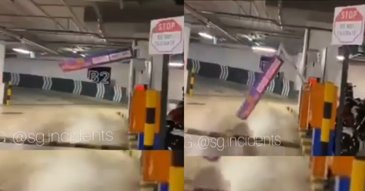 CARPARK GANTRY BARRIER SPOILED, LOOK LIKE IT’S TRYING TO KILL YOU