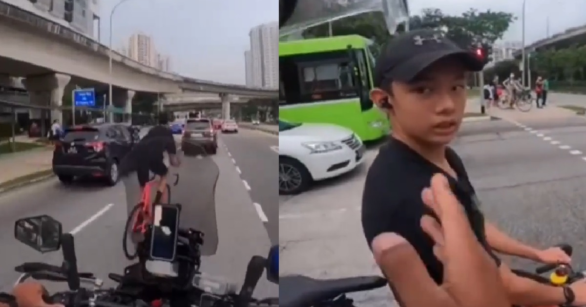 MOTORCYCLIST CHASES DOWN ERRANT CYCLIST ON ROAD, “YOU GONNA GET YOURSELF KILLED”