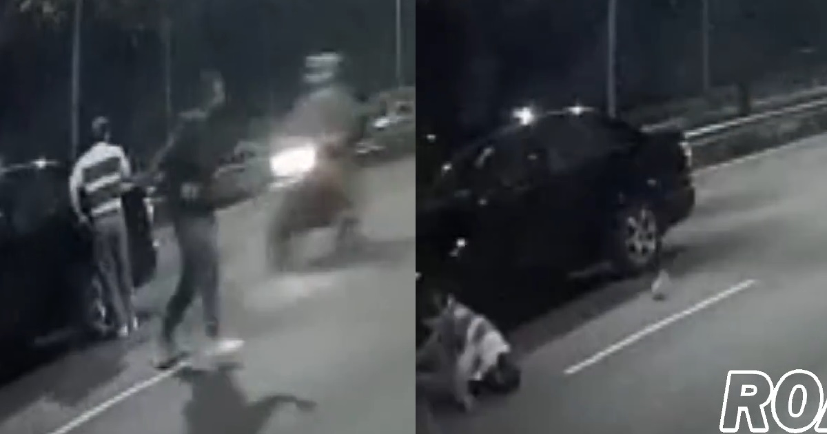 CAR KENA ACCIDENT TWICE AT ONCE, BY TWO DIFFERENT VEHICLES