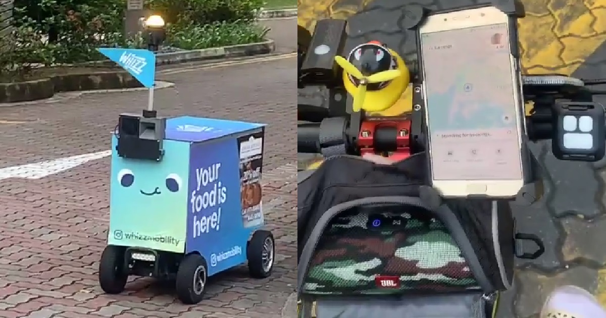 FOOD DELIVERY RIDER CONFRONTS FOOD DELIVERY ROBOT: “COME AH, FIGHT AH!”