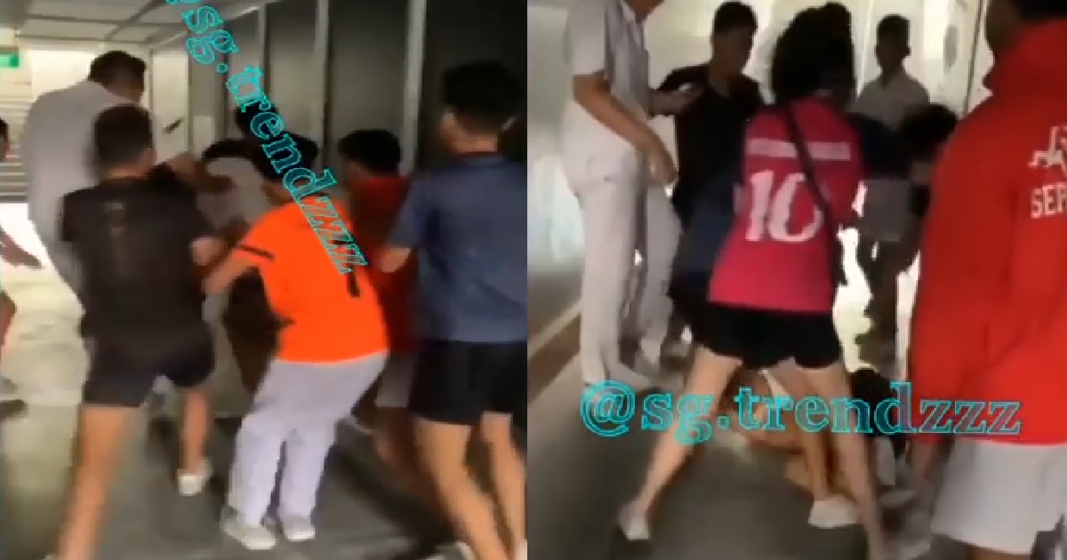 GUY SOLO FIGHT 8 YOUNG PUNKS 1 VS 8, LOSES THEN GIRL COMES IN AND SAVE HIM