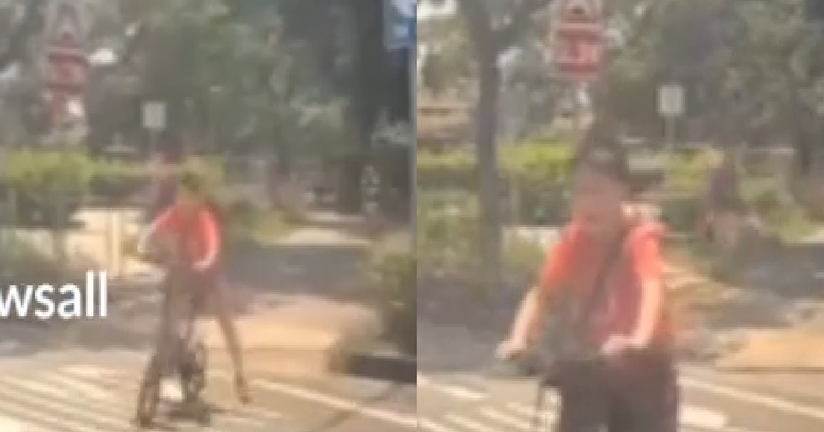 AH BOY RIDE BICYCLE IN HIS OWN WORLD, NEVER LOOKOUT FOR CAR, ALMOST KENA BANG