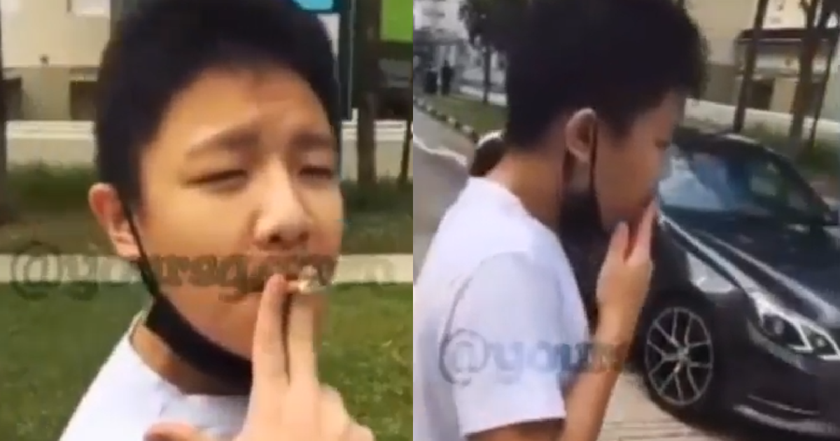15 Y.O YOUNG PUNK FILMS HIMSELF SMOKING & LITTERING BECAUSE HE’S COOL