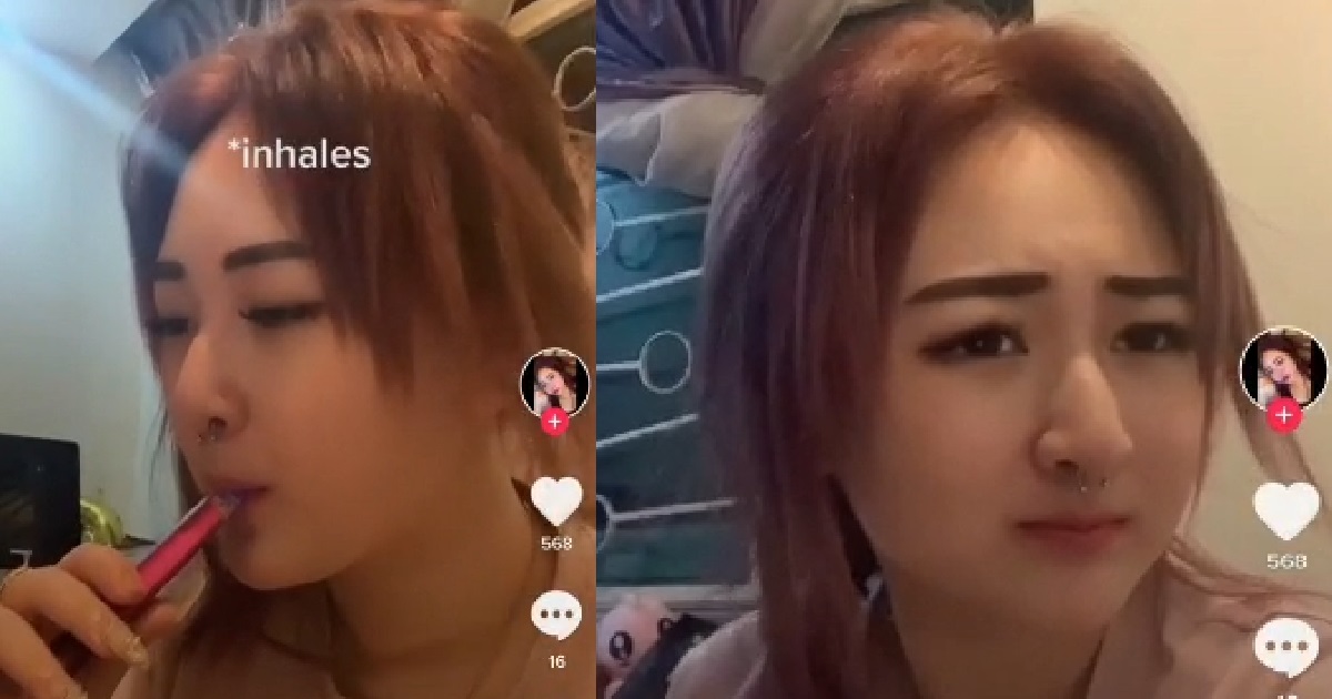 XMM FILM HERSELF ILLEGALLY VAPING, CALL THOSE WHO NEVER TARIK “SOCIOPATHS”