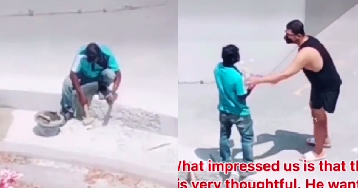 FILIPINO COUPLE BELANJA MIGRANT WORKERS WORKING UNDER HOT SUN DURING PH