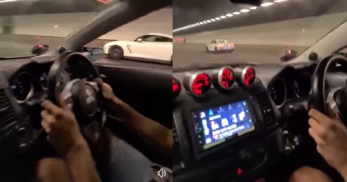 CRAZY AH BENGS SPEEDING & RACING INSIDE EXPRESSWAY TUNNEL, GTR VS EVO