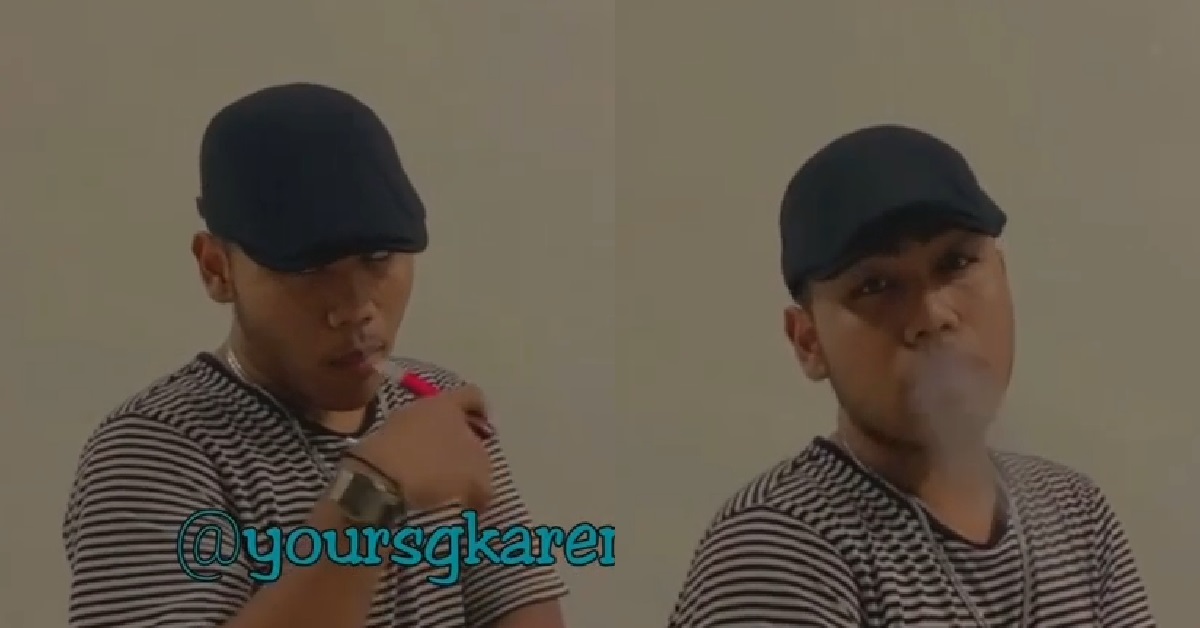 YOUNG PUNK ILLEGALLY VAPING, THEN FEELING-FEELING POSE LIKE MODEL FOR CAMERA