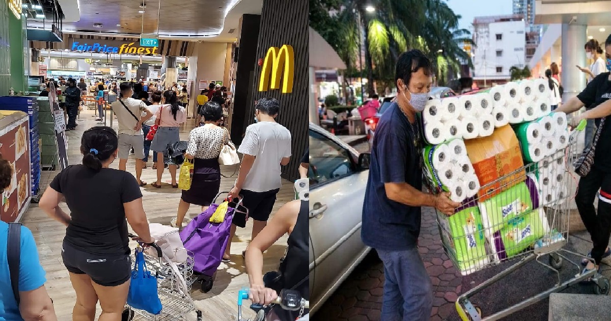 S’POREANS SEEN STOCKING UP SUPPLIES, FOLLOWING NEW COVID-19 RESTRICTIONS