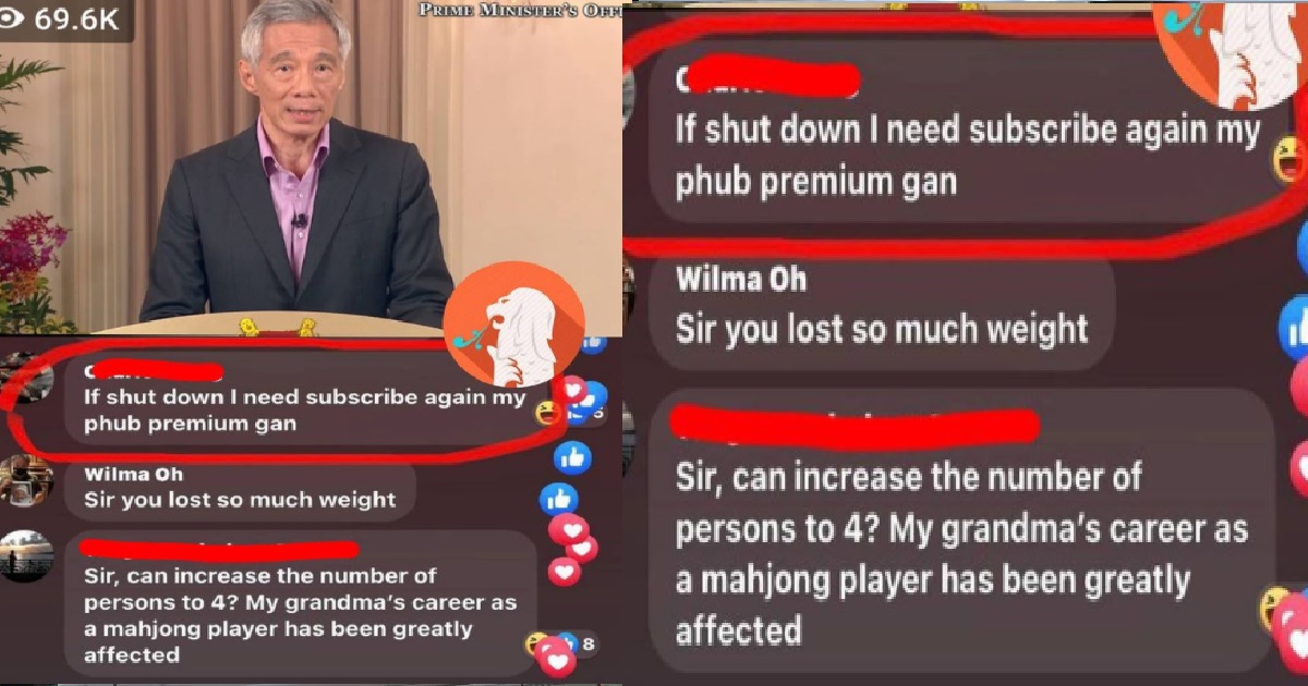 GUY ASK PM LEE TO INCREASE MAX GROUP SIZE TO 4, BECAUSE OF HIS AH MA MAHJONG CAREER