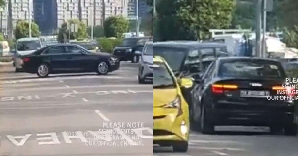 AUDI DRIVER BLOCKED 3 LANES IN ILLEGAL U-TURN, THEN DRIVES AGAINST TRAFFIC