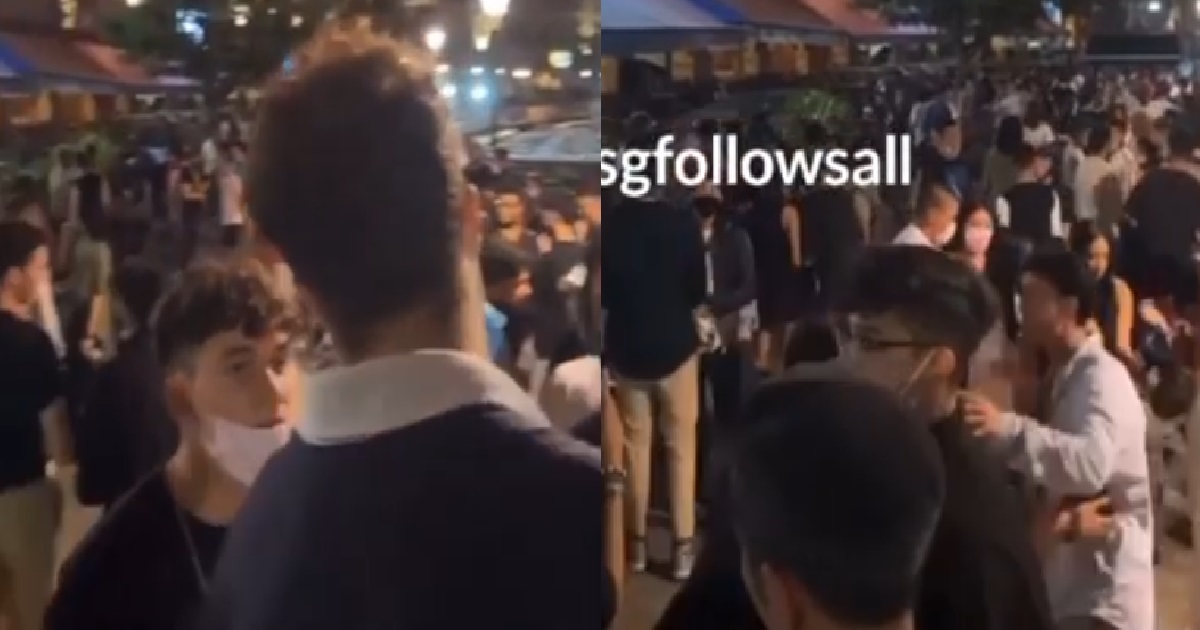 MASSIVE CROWD AT CLARK QUAY AFTER ANNOUNCEMENT OF UPCOMING DINE-IN BAN