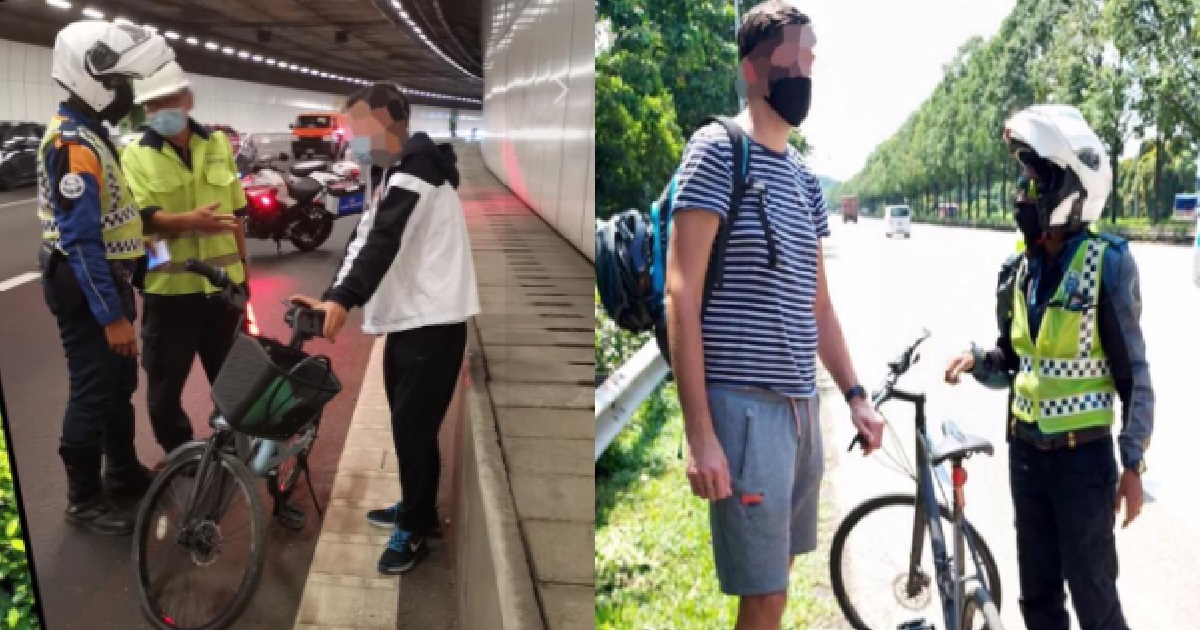 ERRANT CYCLISTS ON EXPRESSWAY CAUGHT REDHANDED BY LTA