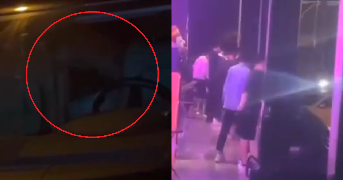 GIRL RIDES GUY IN DISCO CARPARK AS CANT TAHAN. FREE SHOW FOR ALL PARTYGOERS