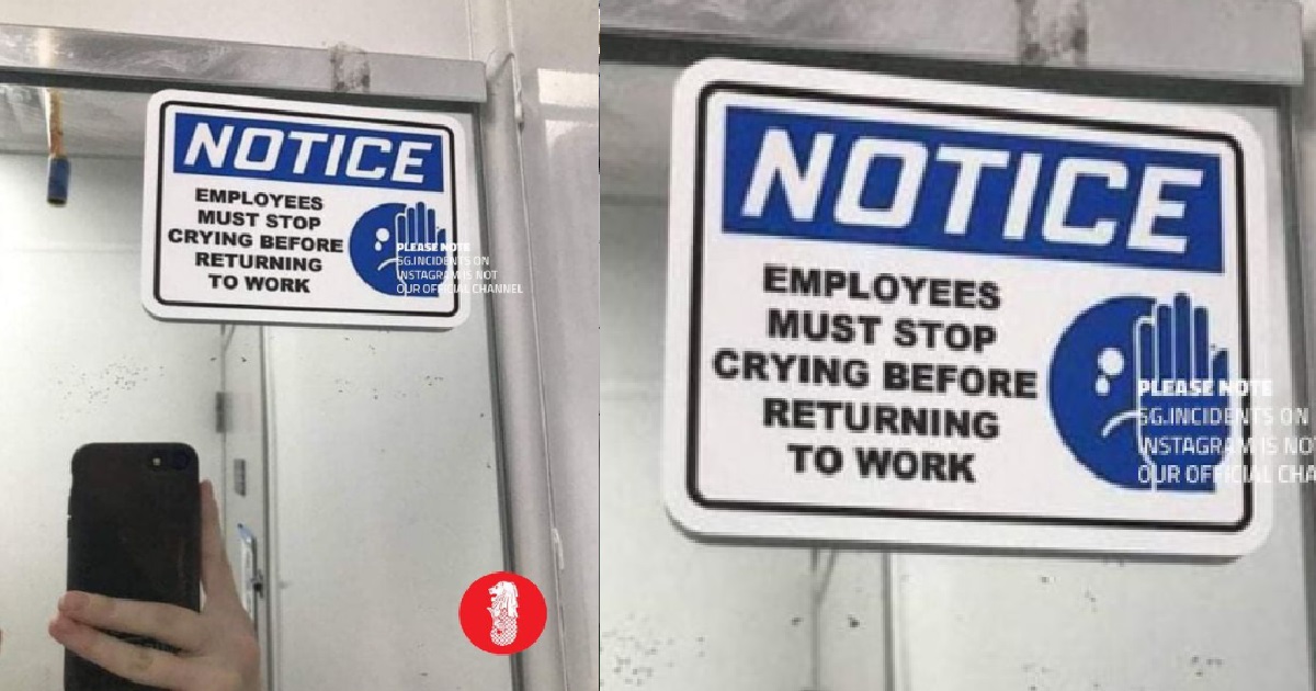 COMPANY SAYS EMPLOYEES MUST STOP CRYING BEFORE RETURNING TO WORK
