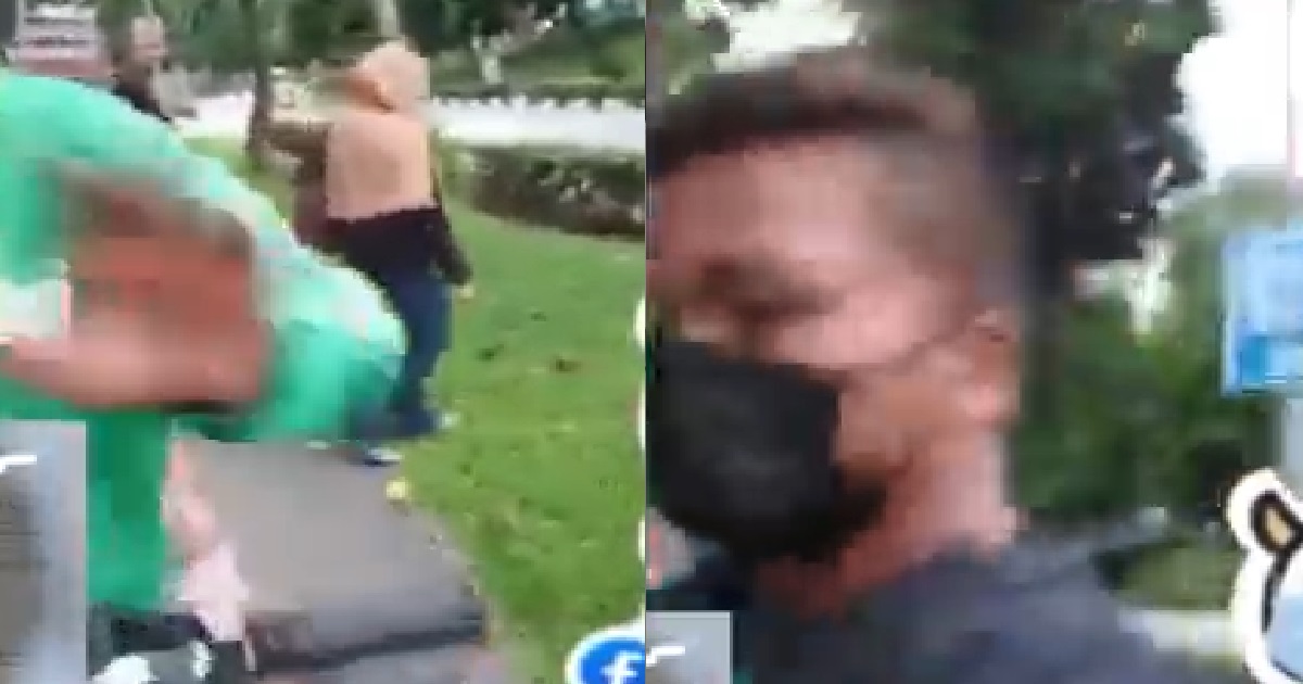 AUNTIE FIGHTING WITH GRABFOOD RIDER: “YOU SLAP ME! YOU SLAP ME!”