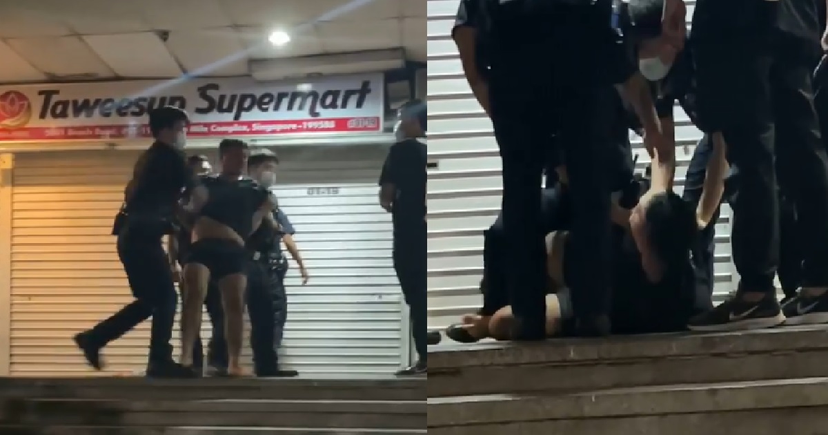 GANGSTER FIGHTING WITH POLICE: “YOU WHAT? SERGEANT AH? EH F*CK YOU LAH!”