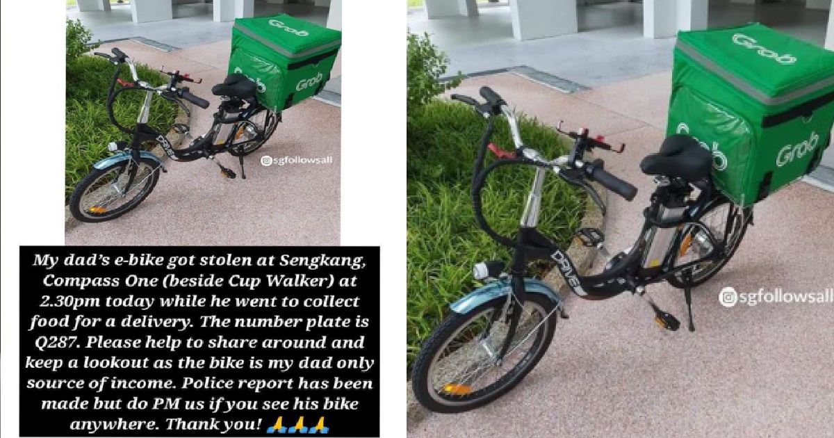 GRABFOOD RIDER’S BIKE STOLEN, CHILDREN APPEAL TO PUBLIC TO HELP TRACK IT DOWN