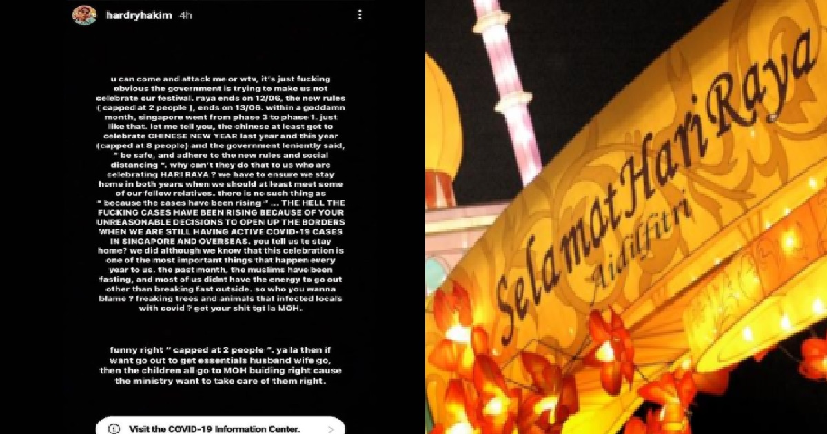 SG GUY SAYS GOVT PURPOSELY DON’T LET MALAYS CELEBRATE HARI RAYA