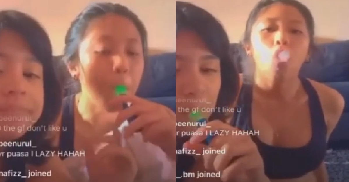 XMM ILLEGALLY VAPING, SHOW OFF HER SKILLS AND BLOW SMOKE RINGS