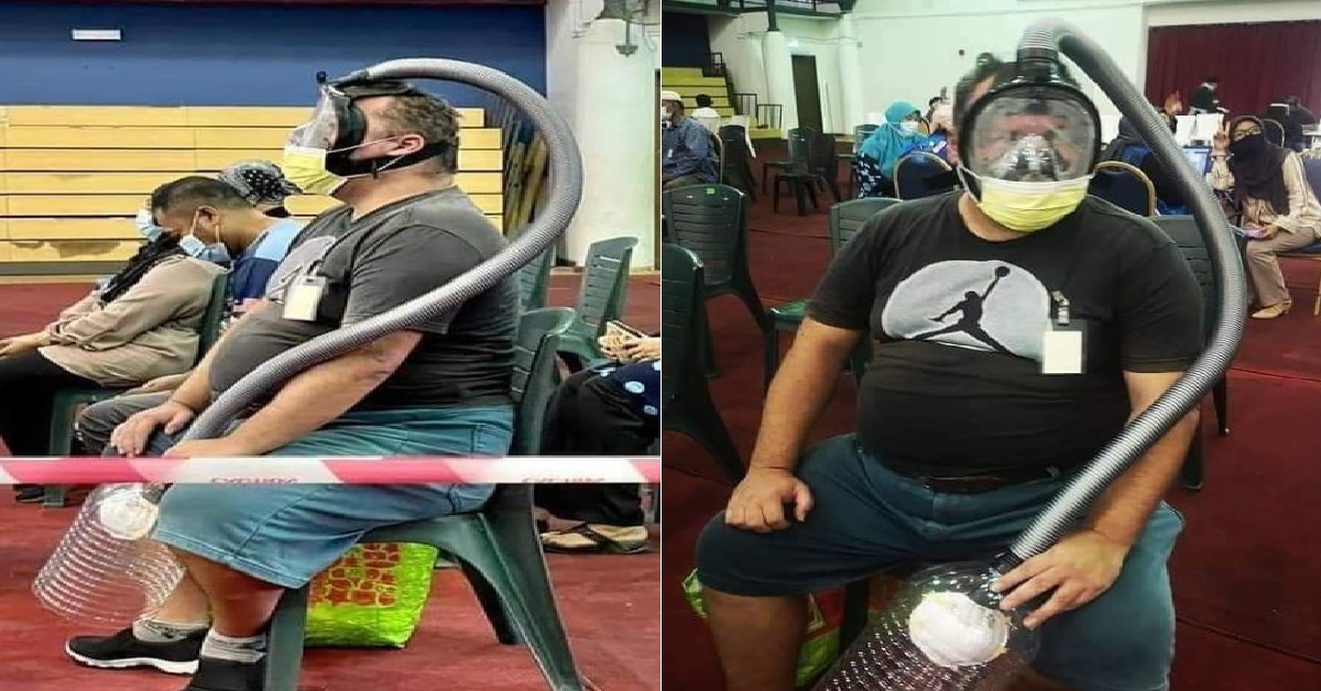 MAN KIASU WEAR “SCUBA DIVER MASK” TO AVOID COVID-19 INFECTION