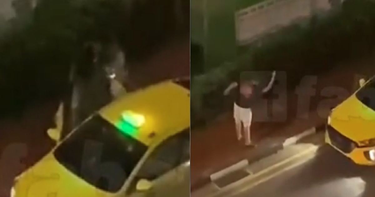 TAXI UNCLE PARK AT ROADSIDE TO FIGHT, PUNCH DOOR & SHOUT: “WAH NNB CB!”