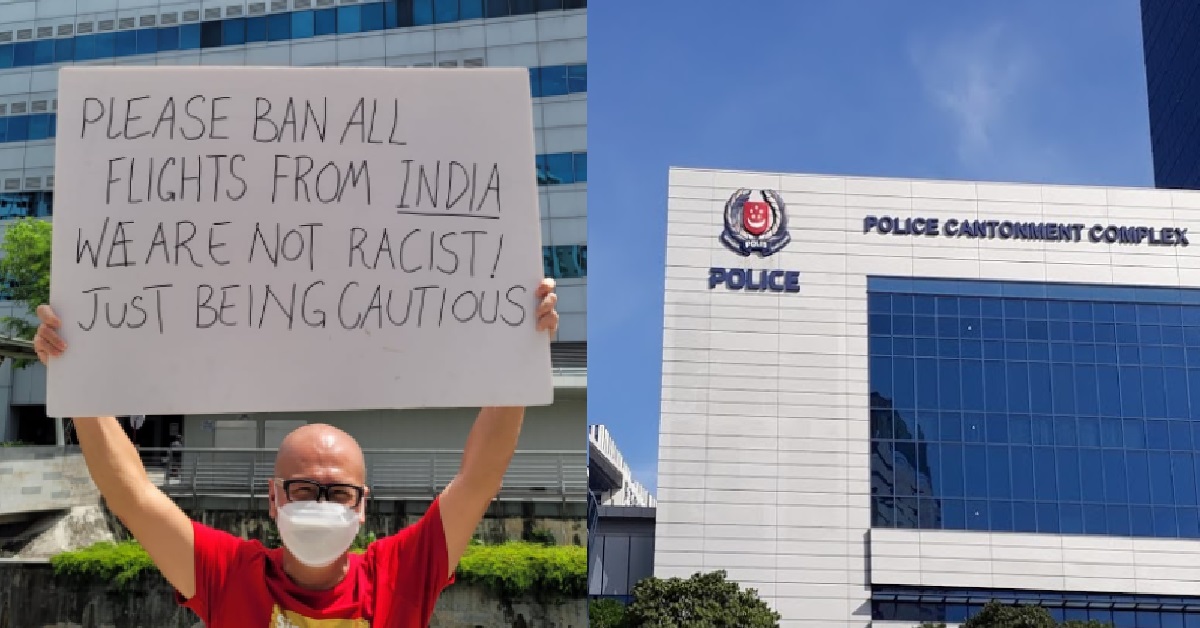 GUY WHO HELD SIGN CALLING FOR INDIA FLIGHT BAN, INVESTIGATED BY POLICE