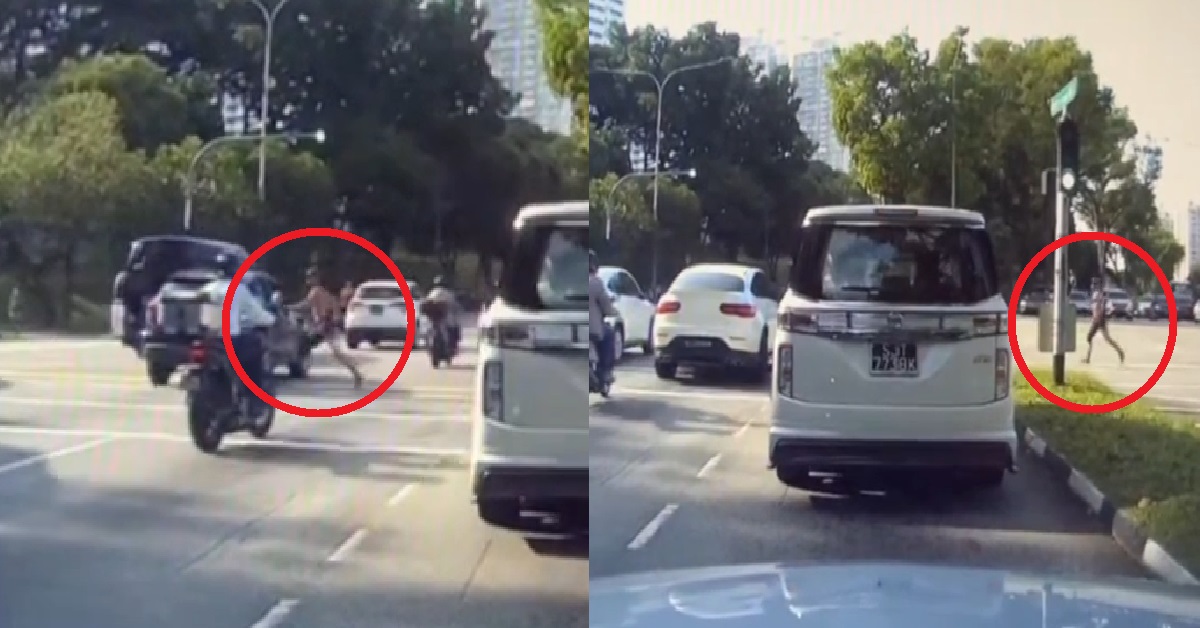 SHIRTLESS NEW “SOVEREIGN” JAYWALKING, RUN ACROSS BUSY TRAFFIC