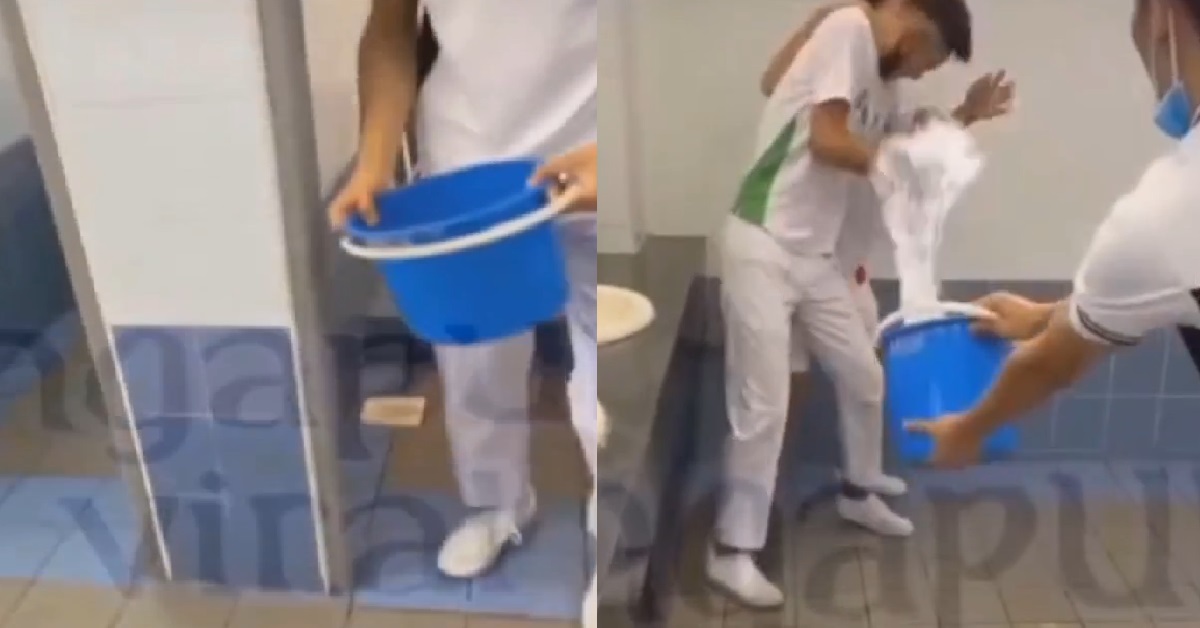 YP HAVE OWN SONGKRAN FESTIVAL, USE TOILET WATER SPLASH AT FRIEND
