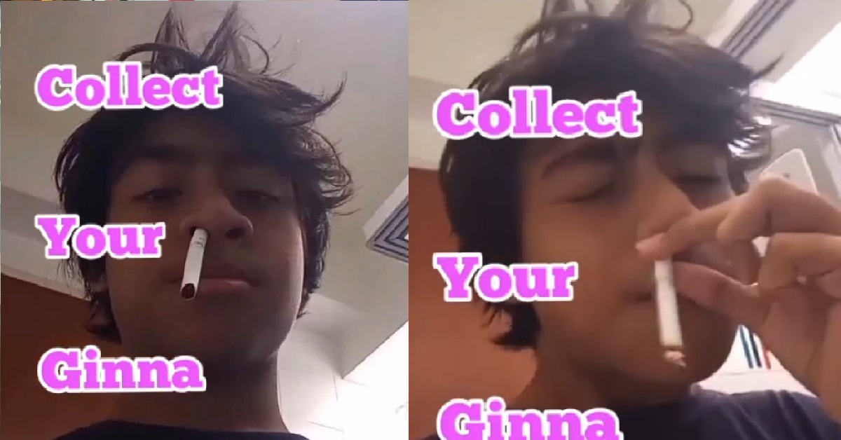GUY WITH UNIBROW DEMONSTRATES TALENT OF SMOKING WITH HIS NOSE