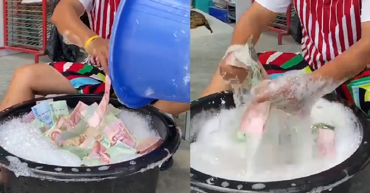 GUY WASH HIS MONEY WITH SOAP TO “PROTECT” HIMSELF FROM COVID-19