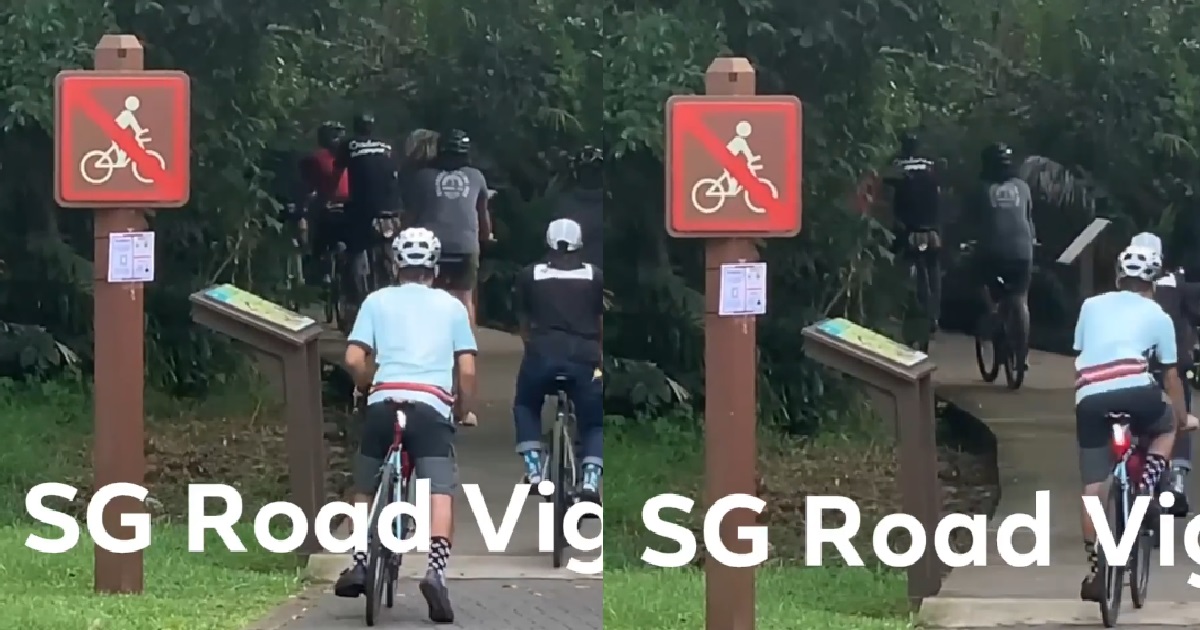ERRANT CYCLISTS BLATANTLY RIDING BIKES ON NO-RIDING AREA, NO F**KS GIVEN