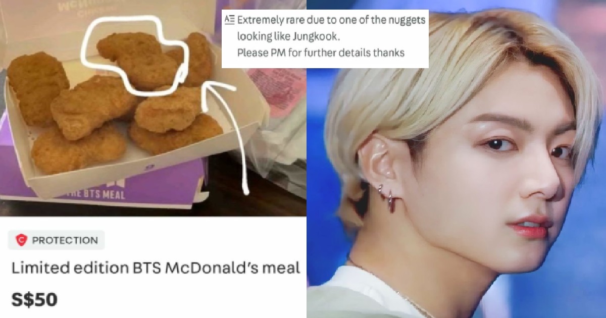 BTS MEAL SELLING FOR $50 BECAUSE ONE OF THE NUGGETS LOOK LIKE THE SINGER