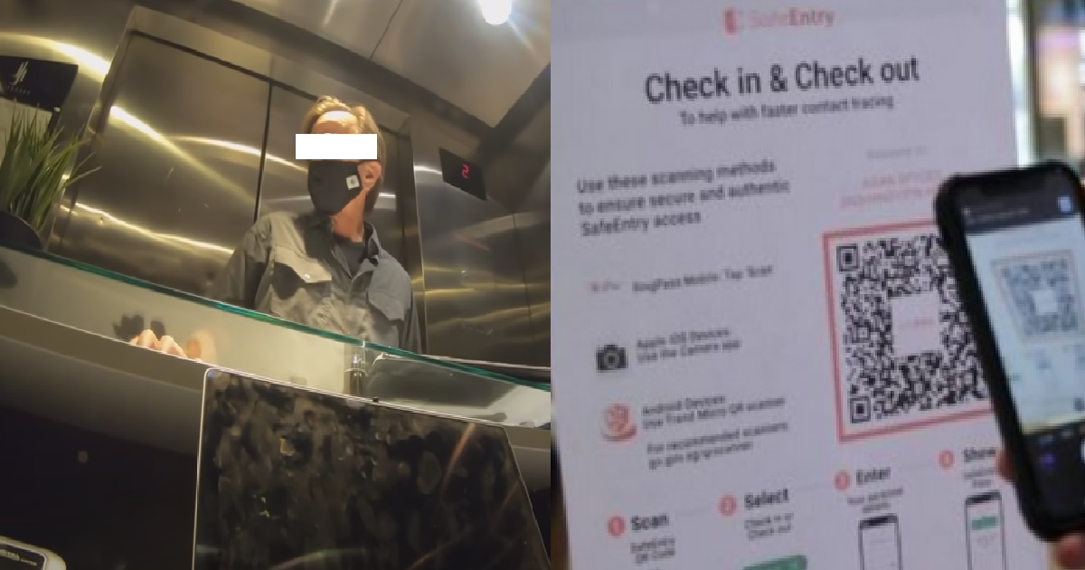MALL PUT STAFF INSIDE LIFT TO CHECK TEMPERATURE AND SCAN SAFE-ENTRY
