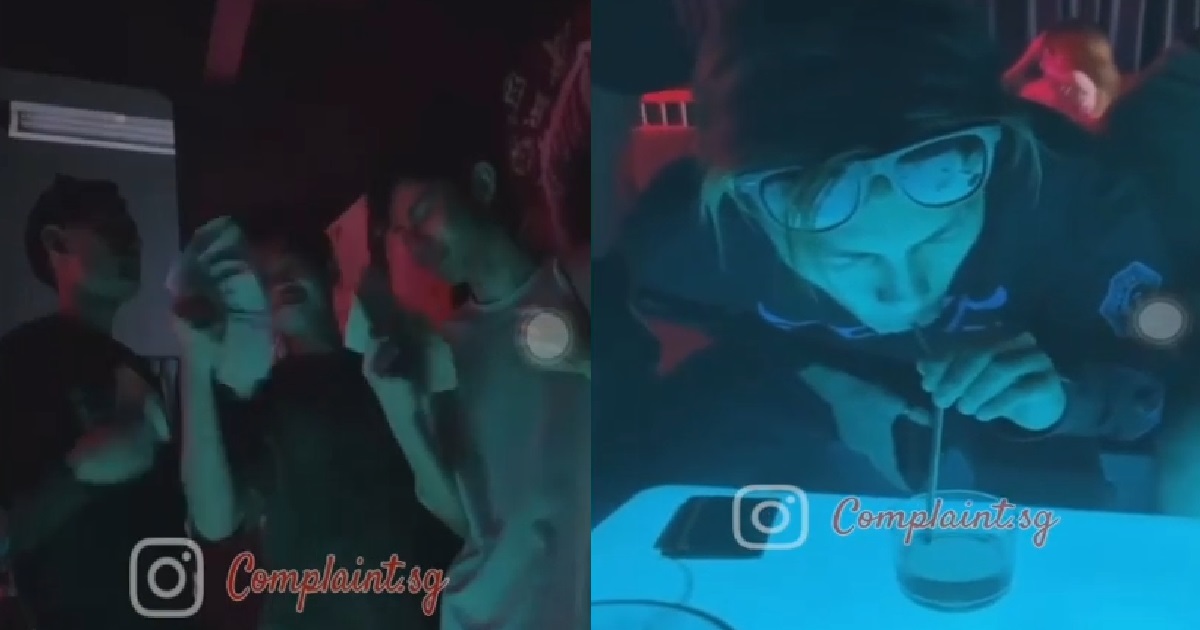 AH BENGS & AH LIANS HAVE 5-PAX ALCOHOL PARTY, USE MONEY TO FAN THEMSELVES