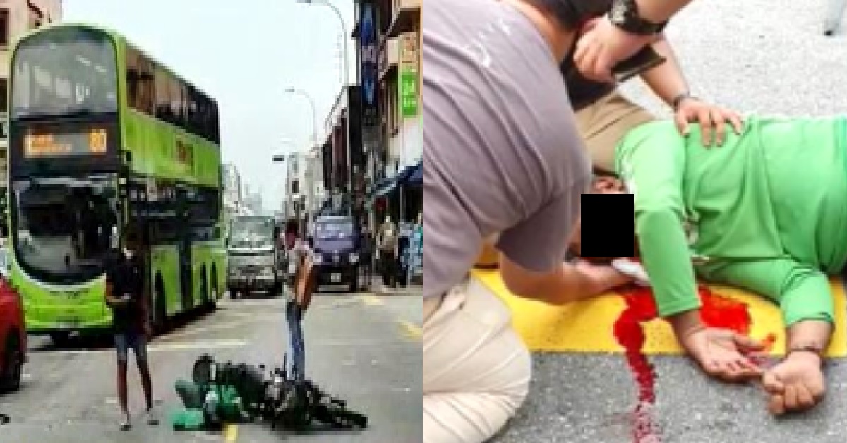 MOTORCYCLIST HIT BY MINI BUS, FLEW 3 METRES AND VOMITED BLOOD