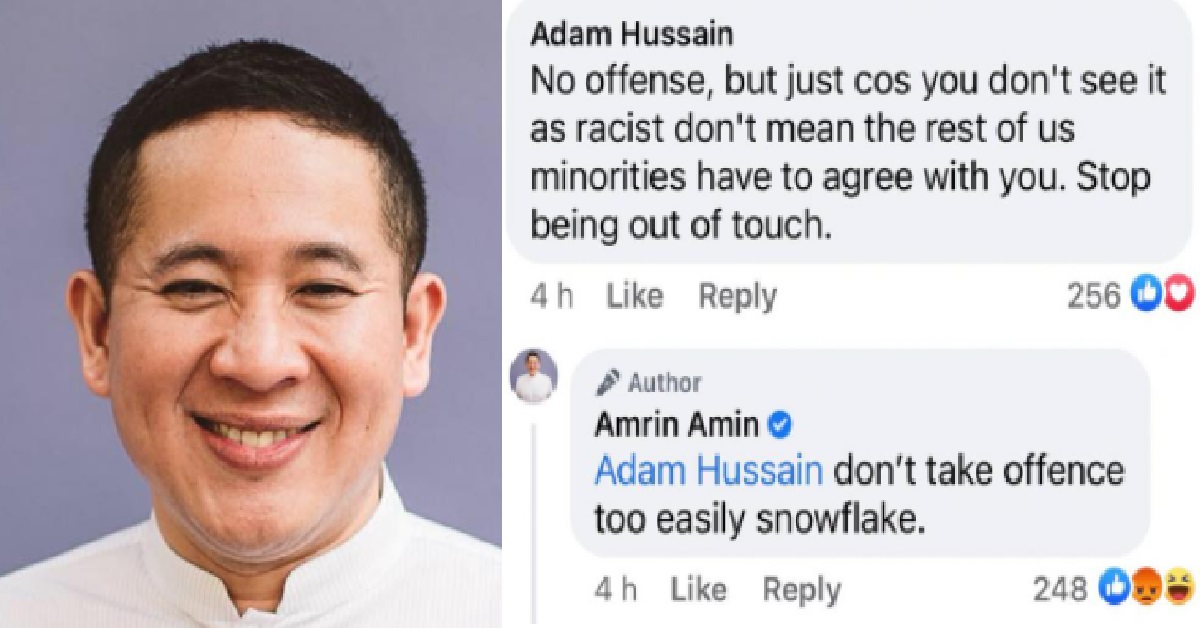 GUY ACCUSES P.A FOR BEING RACIST, FORMER MP AMRIN AMIN CALLS HIM A SNOWFLAKE