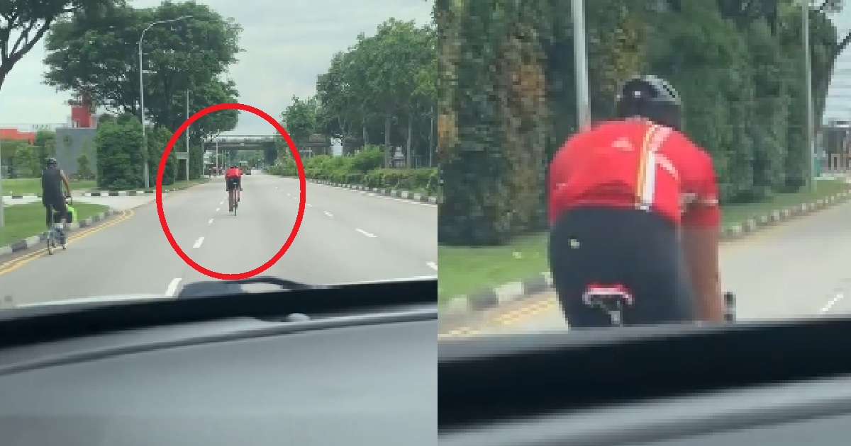 CYCLIST ON THE ROAD REFUSED TO KEEP LEFT, WANT TO SHOW DRIVER HE IS KING