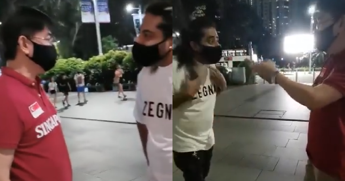 MAN CONFRONT RANDOM COUPLE SAY THEY SHD ONLY DATE PPL FROM SAME RACE