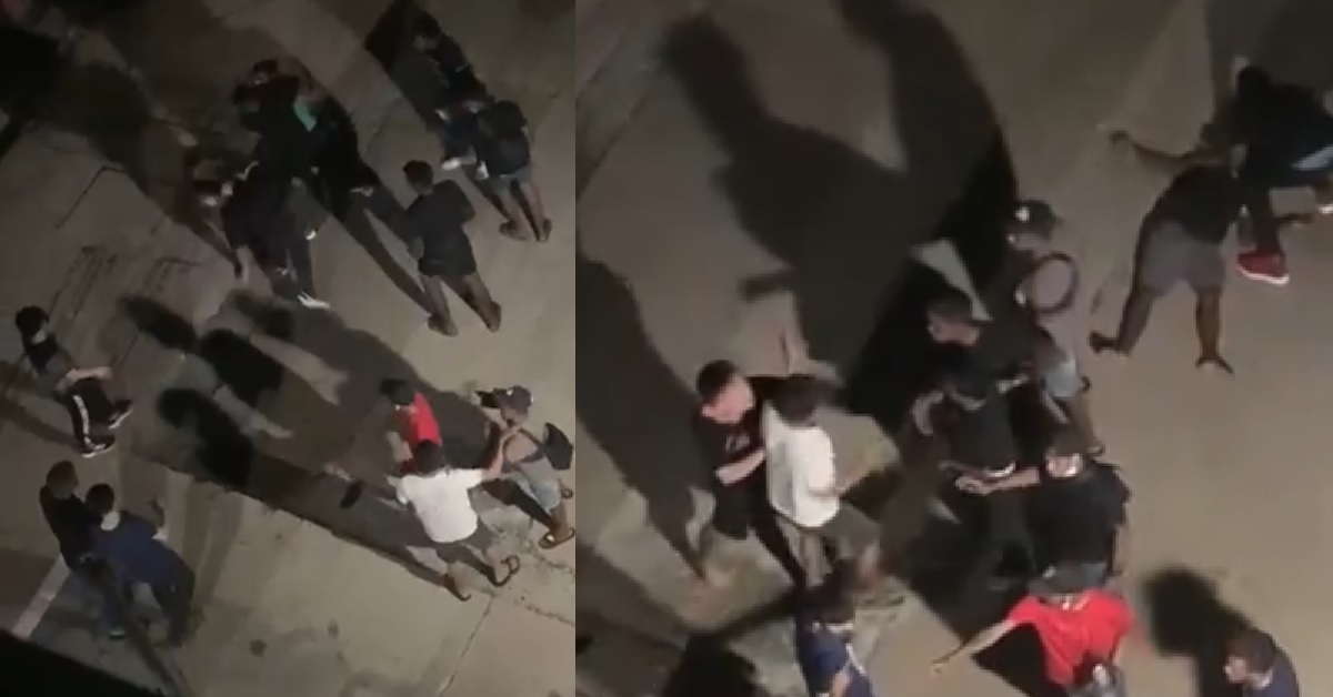 GANG FIGHT AT BACK ALLEY OF GEYLANG, MAN KNOCKED OUT COLD